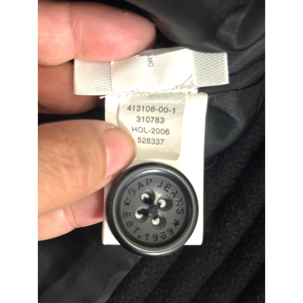 GAP Double Breasted Women's Peacoat Wool Blend Black size Medium EUC - Picture 8 of 9